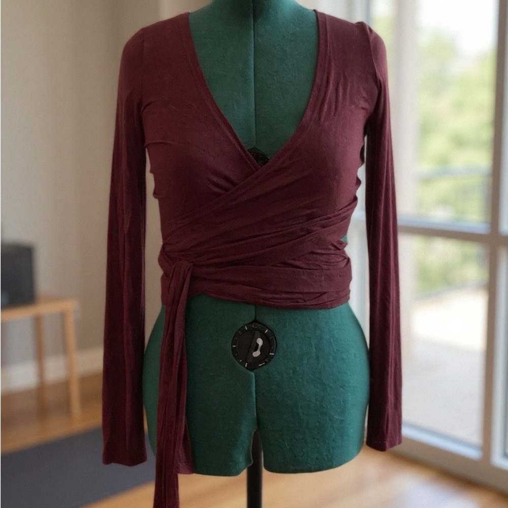 Burgundy Wrap Top